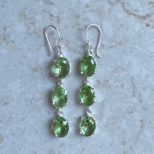 NWOT Sundance Sea Grass Earrings, Green Amethyst, Sterling Silver